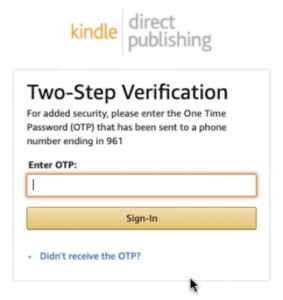 amazon kdp sign in