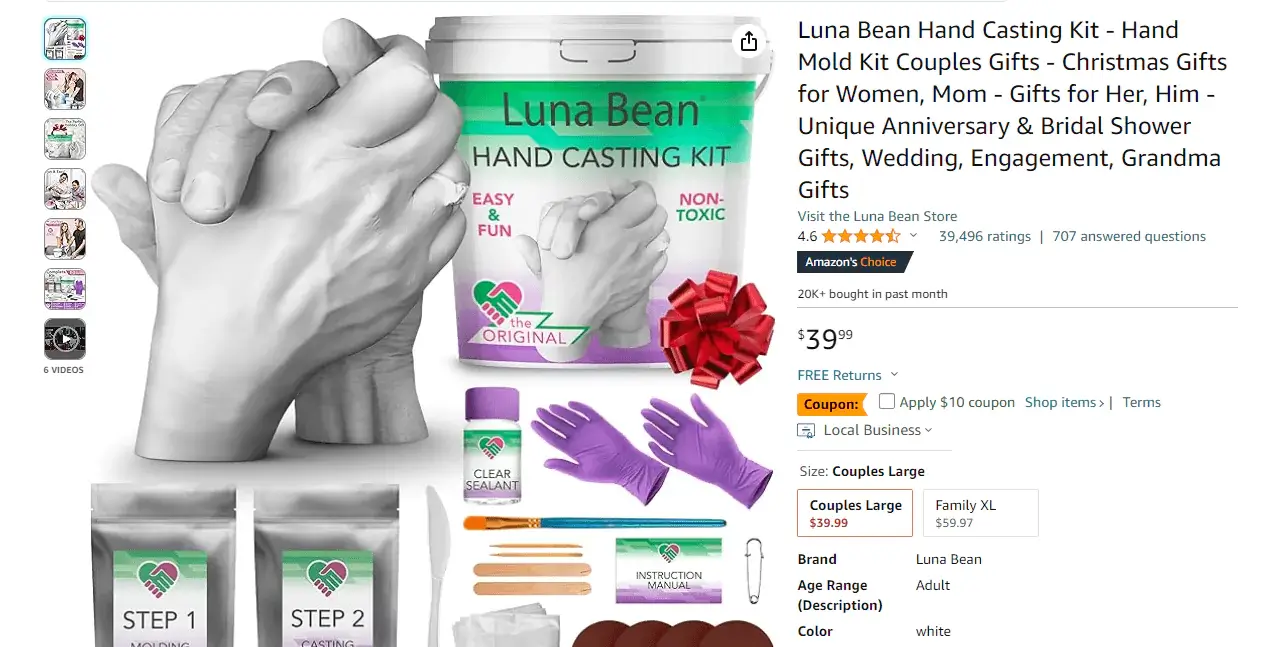 Extra Large Hands Casting KIT by Luna Bean 