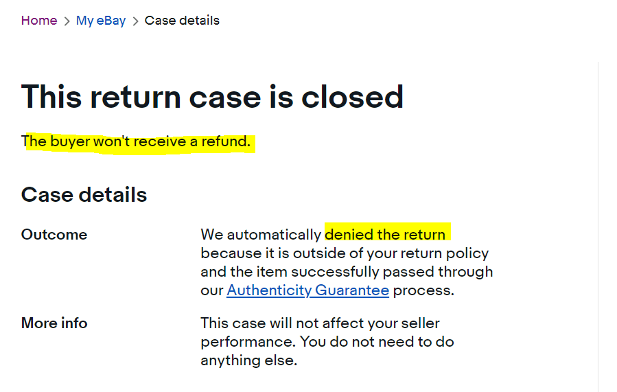 eBay return case