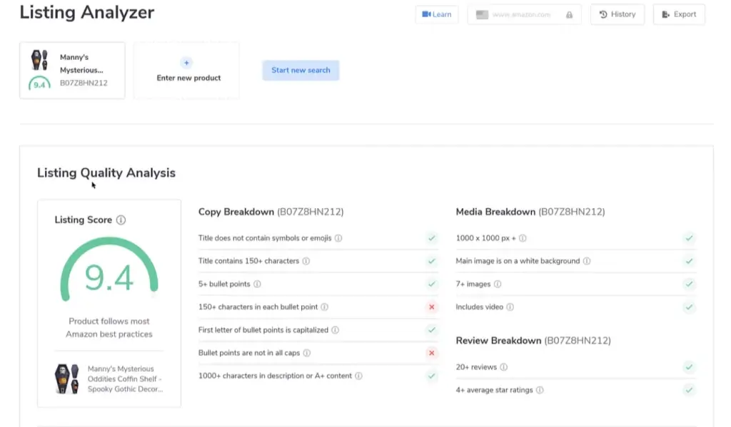 H10 listing analyzer