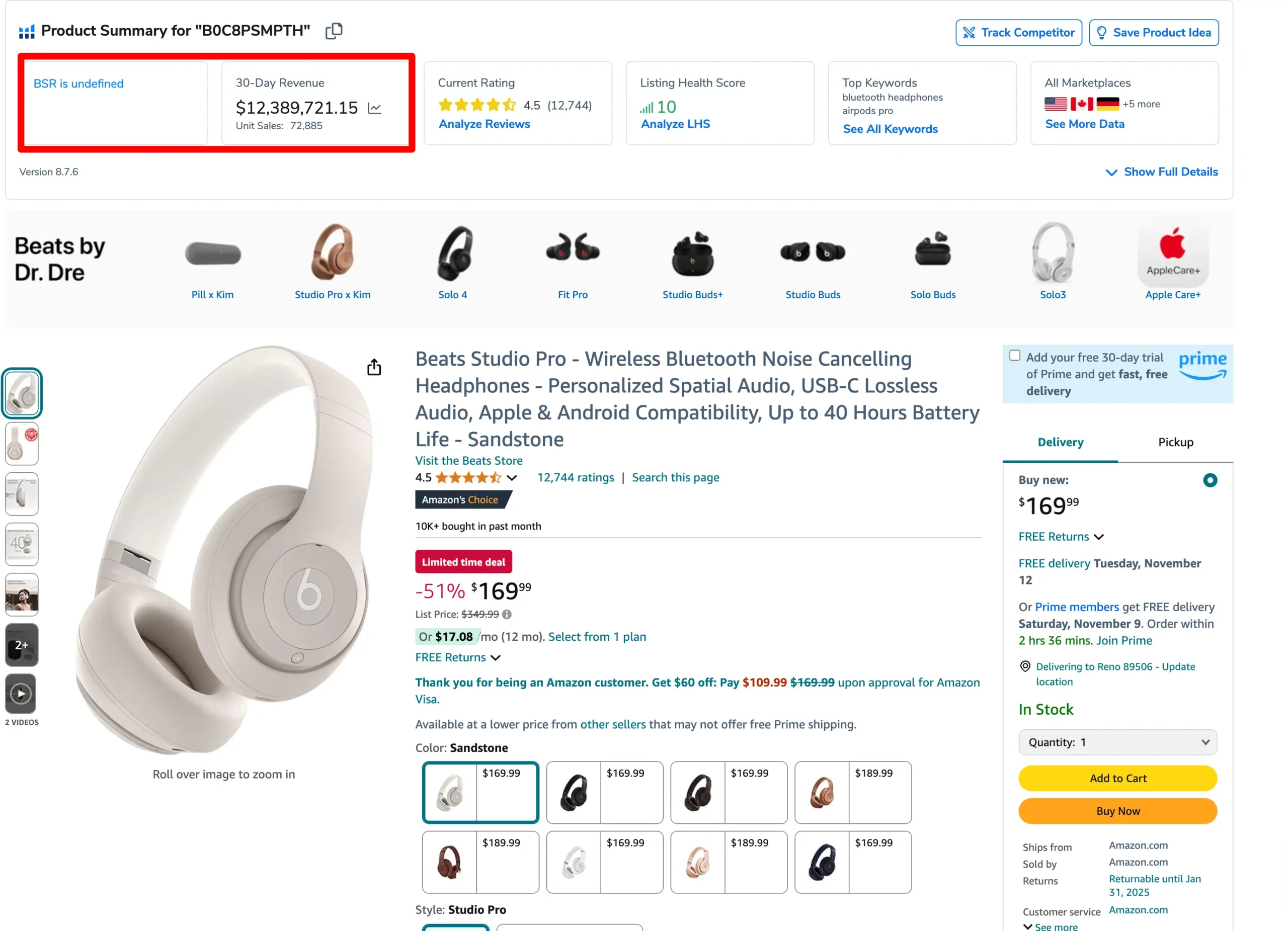 Amazon Product Summary for Beats by Dr Dre