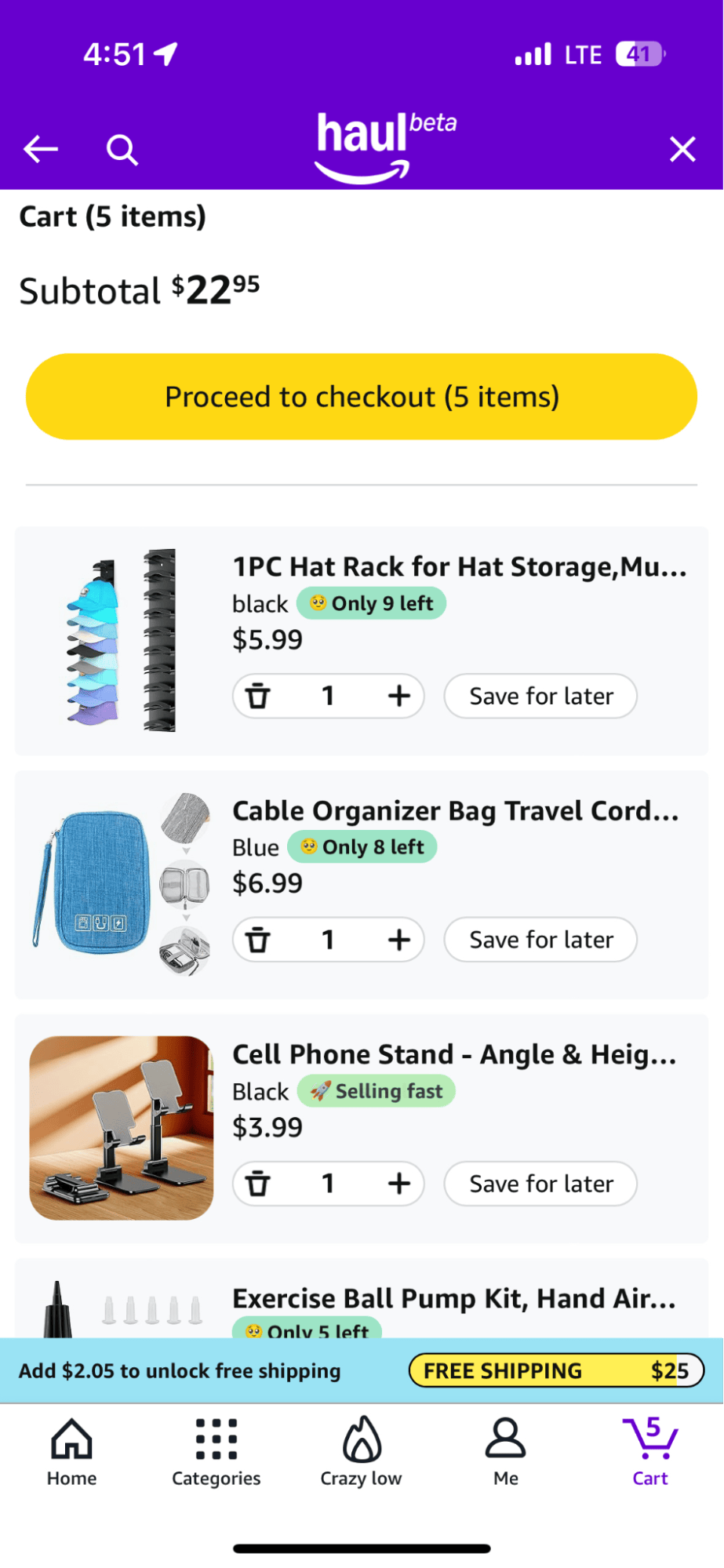 amazon haul beta cart