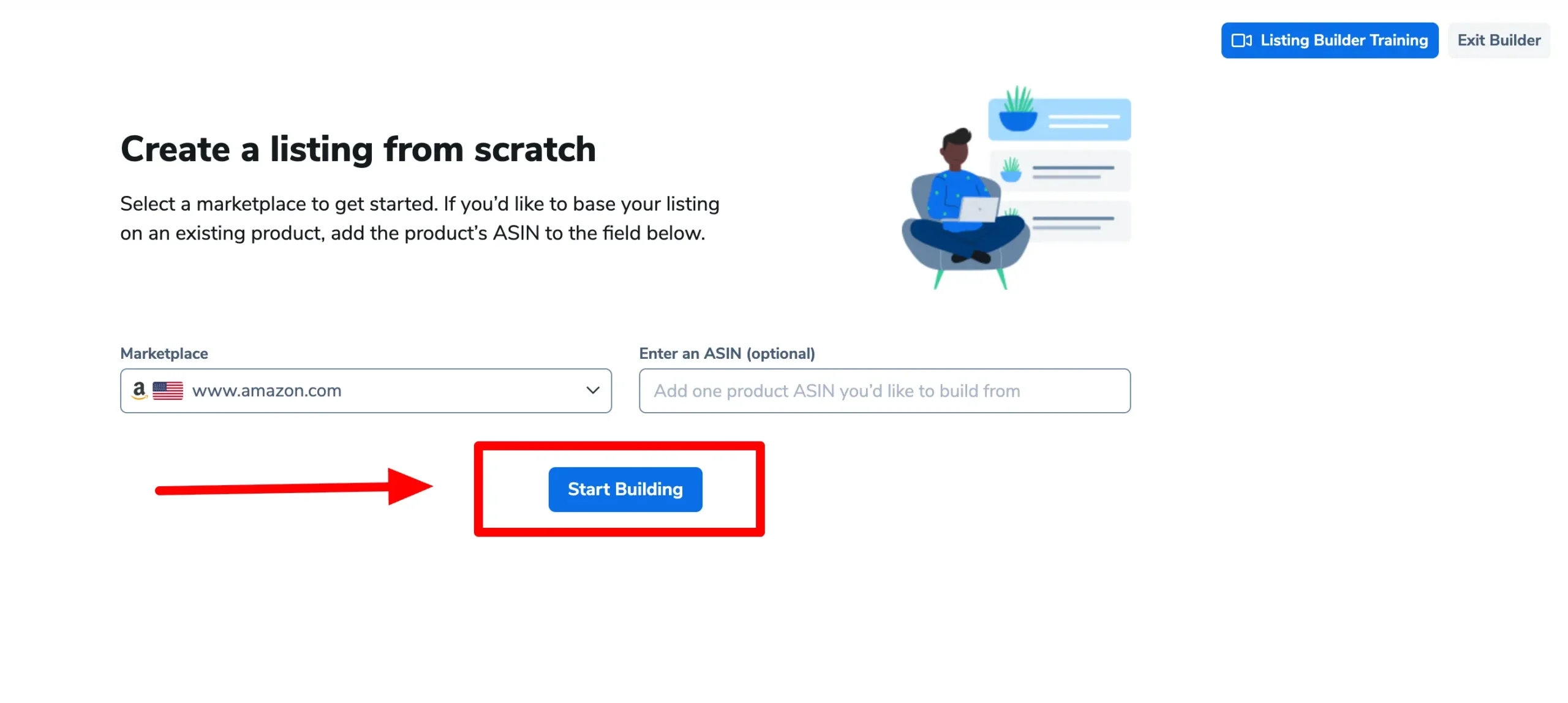 start building an amazon product listing from scratch with helium 10 AI